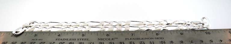 Sleek Sterling Silver Figaro Chain Necklace