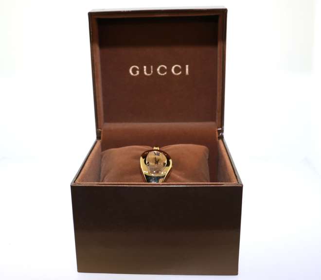 Gucci 103 G Floral Dial Gold Tone Stainless Steel Women's Watch
