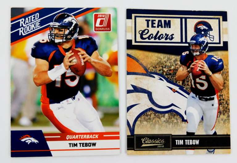 2 Tim Tebow 2010 Panini Rookie Football Cards