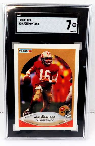 Joe Montana 1990 Football Card, 7NM