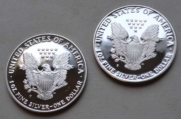 1986 S & 1993 Proof  Silver Eagles W Box And Papers