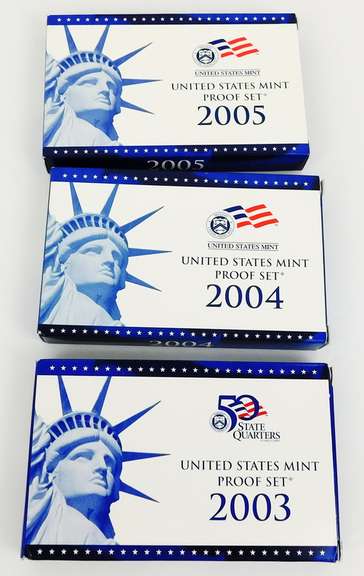3 U.S. Mint Proof Sets, 2003-2005