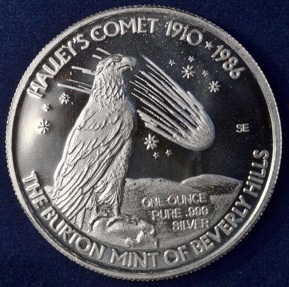 Halley's Comet Silver Eagle Commemorative 1otz .999