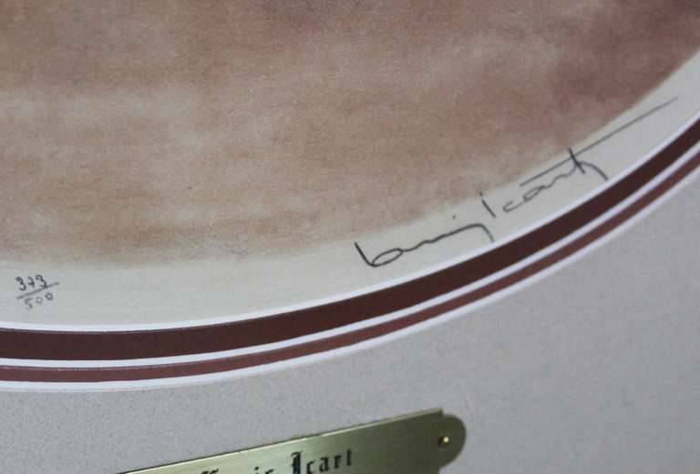 ORIGINAL HANDCOLORING SIGNED BY LOUIS ICART PINK ALCOVE 1929  ICART PINK ALCOVE