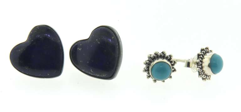 Sterling Silver Two Pair Of Earrings