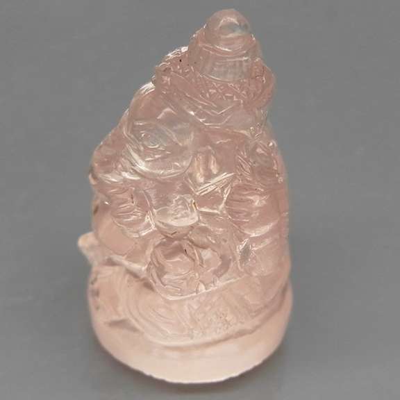 Detailed 23.29ct Rose Quartz carving