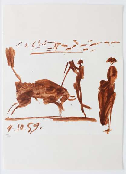 VERY RARE LIMITED EDITION PABLO PICASSO (4.10.59) 1961. BULLFIGHTER   PICASSO UNTITLED (4.10.59)