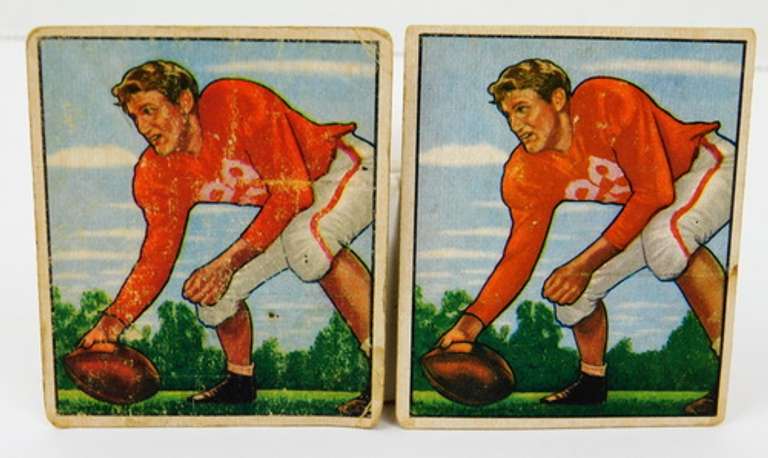 2 Bill Johnson 1950 Bowman Gum Football Cards