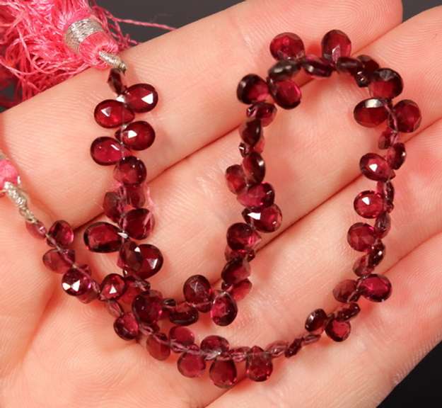 Premium 52.48ct full violet Rubellite Tourmaline strand
