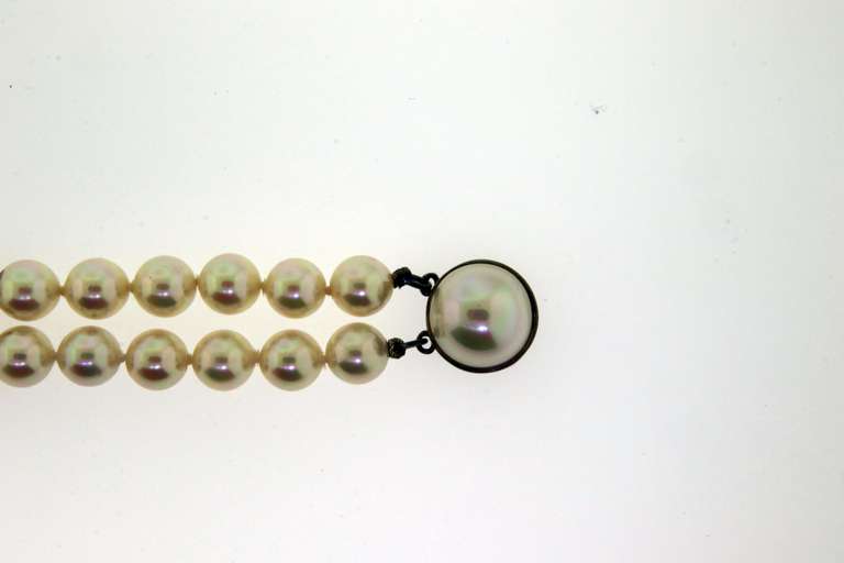 Sterling Silver Double Strands Pearl bracelet