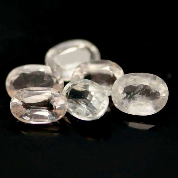 Matched 6.14ct set of untreated Morganite