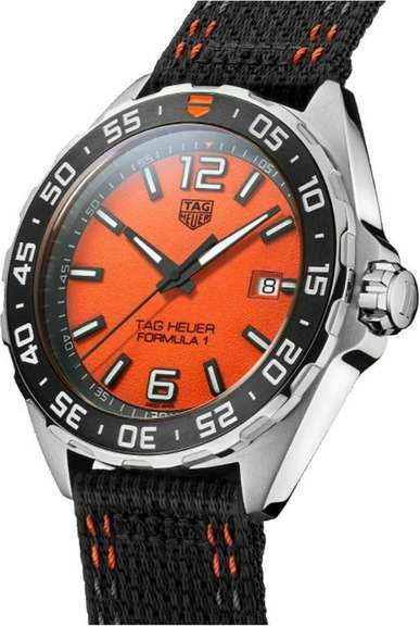 Tag Hauer Swiss Orange Dial Scratch Resistant Sapphire. New In Box.