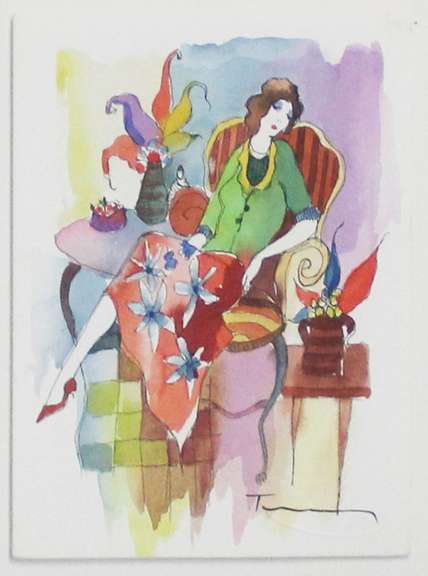 ITZCHAK TARKAY ORIGINAL WATERCOLOR HAND SIGNED  TARKAY UNTITLED