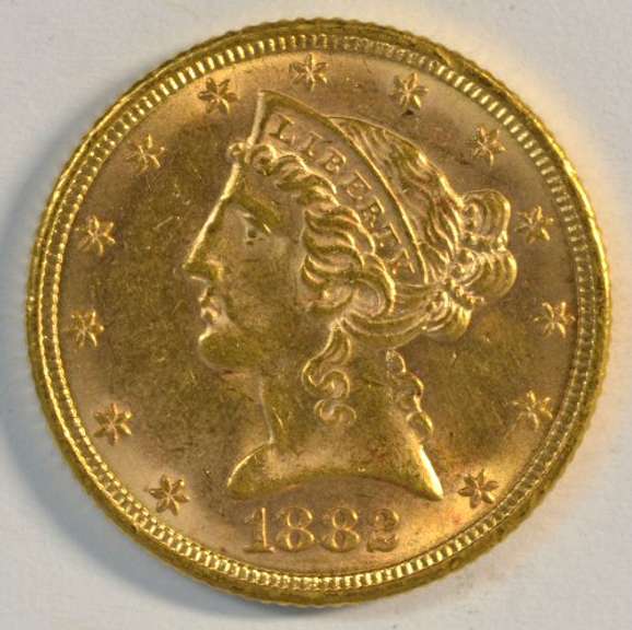 Blazing Choice BU 1882 US $5 Liberty Gold Piece
