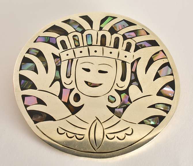 Impressive Mexican Sterling Pendant or Brooch