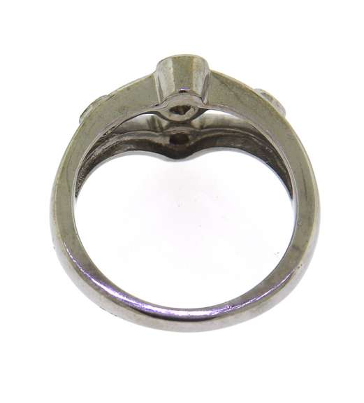 Dazzling White Gold Chevron Bezel Diamond Ring