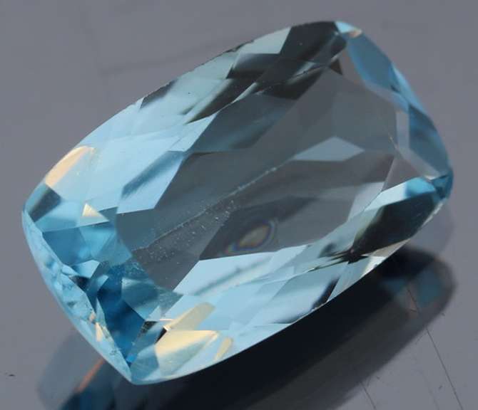 Large 6.71ct cushion cut Swiss blue Topaz