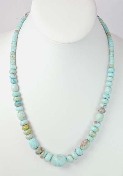 Large Turquoise Like Beaded Necklace.