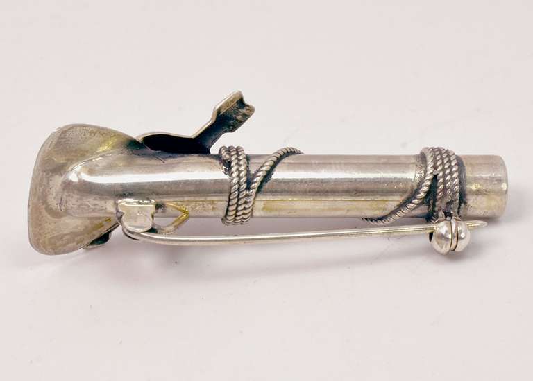 Unique Heart and Arrow Sterling Silver Pin