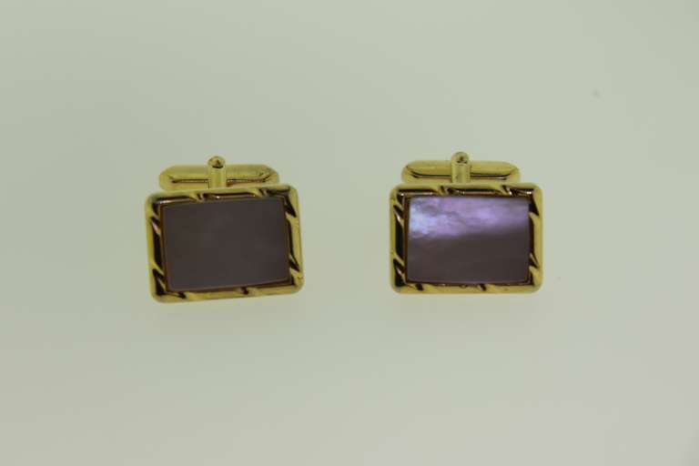 Gold Plated Mother Of Pearl Cufflinks