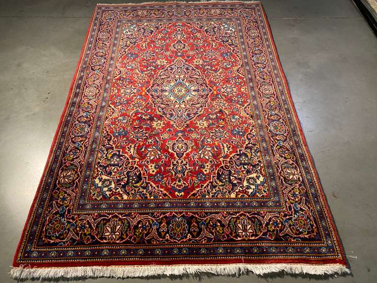 MAGNIFICENT AUTHENTIC KASHAN DESIGN RUG 4.7x7