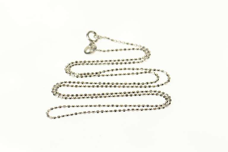 14K White Gold 1.1mm Ball Link Fancy Classic Chain Necklace