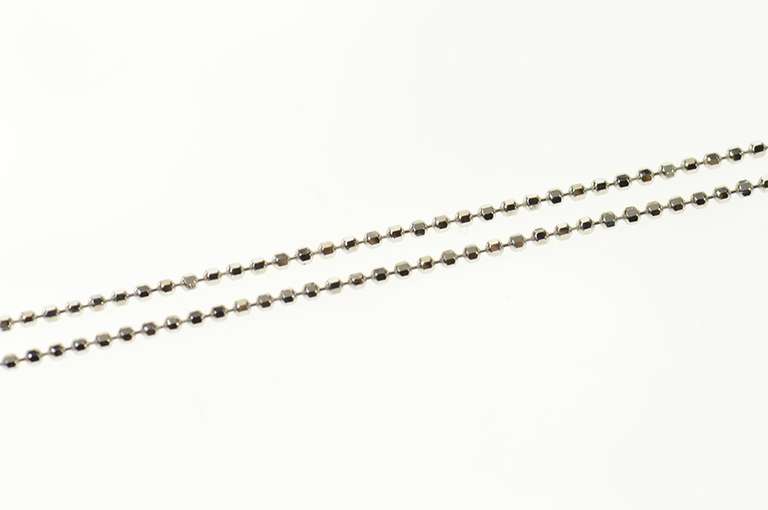 14K White Gold 1.1mm Ball Link Fancy Classic Chain Necklace