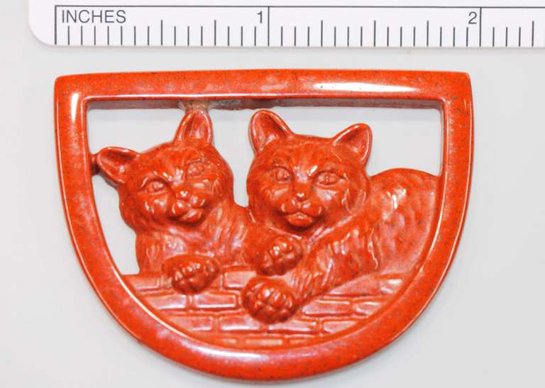 Natural Red Jasper Cat Pendant