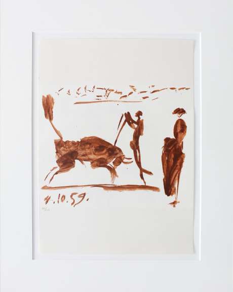 VERY RARE LIMITED EDITION PABLO PICASSO (4.10.59) 1961. BULLFIGHTER   PICASSO UNTITLED (4.10.59)