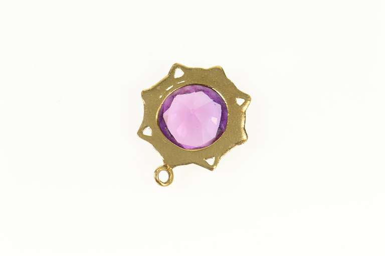 14K Yellow Gold Ornate Sim. Amethyst Victorian Star Charm/Pendant