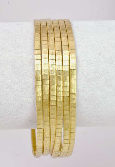 6 Strand 18K Yellow Gold Bracelet