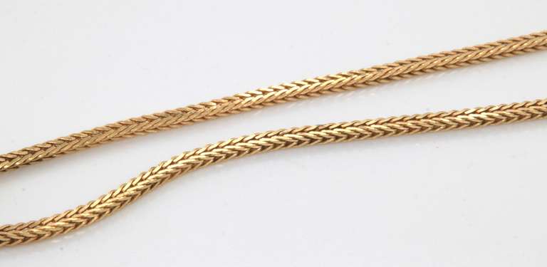 Attarctive Yellow Gold Square Foxtail Chain