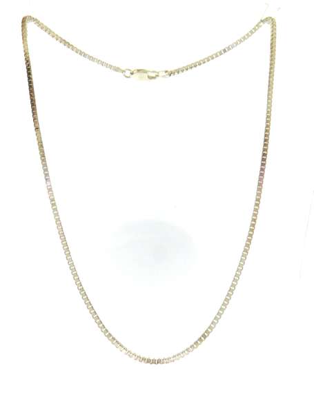 Italian Sterling Silver Gauge Box Chain Necklace