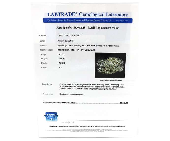 Masterpiece Diamond Dome Wedding Band in Yellow Gold