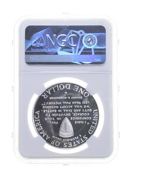 PF70UCAM 1991-1995-W World War II Commemorative Silver Dollar NGC