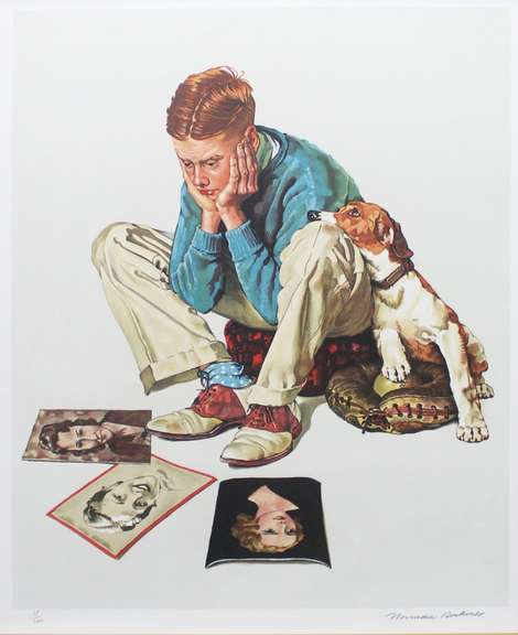 ORIGINAL HAND SIGNED NORMAN ROCKWELL STARSTRUCK 1976  ROCKWELL STARSTRUCK
