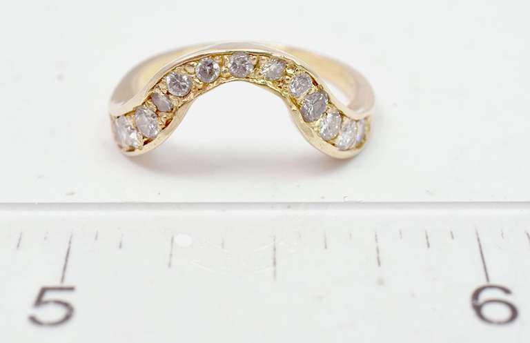 Wave Like Diamond Band in 14KT