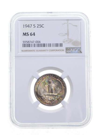 MS64 1947-S Washington Quarter - Graded NGC