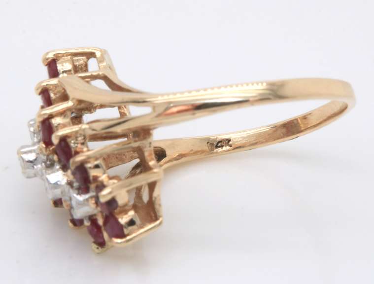 Popular Ruby and Diamond Waterfall Ring