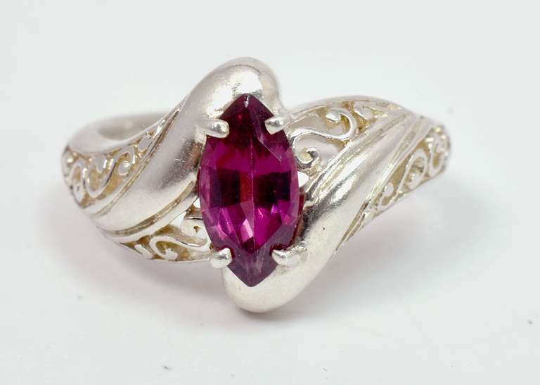 Stunning Purple Garnet Set in Sterling Silver Ring