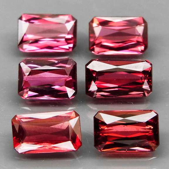 Amazing 8.05ct scissor cut violet pink Rodolite Garnet set