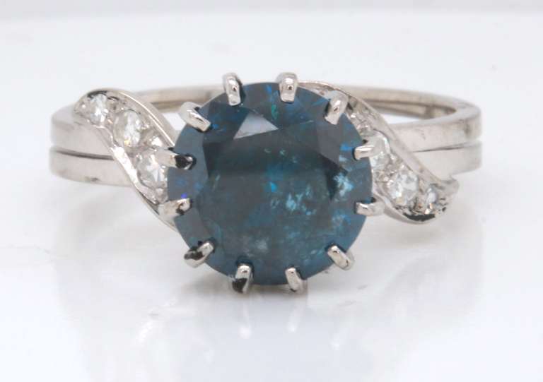Must HavePlatinum Irradiated Blue RBC and Diamond Ring