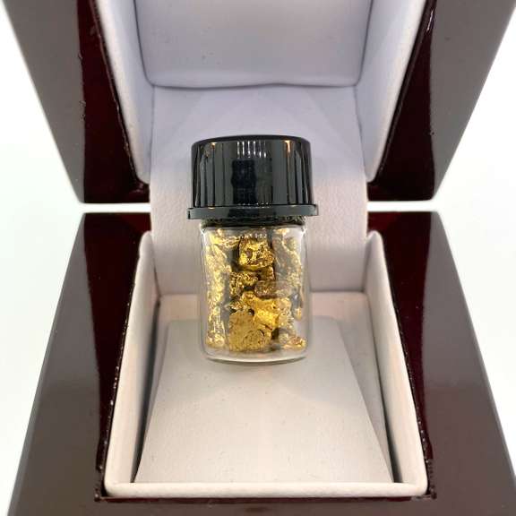 Minature Vial Filled with Pure Gold