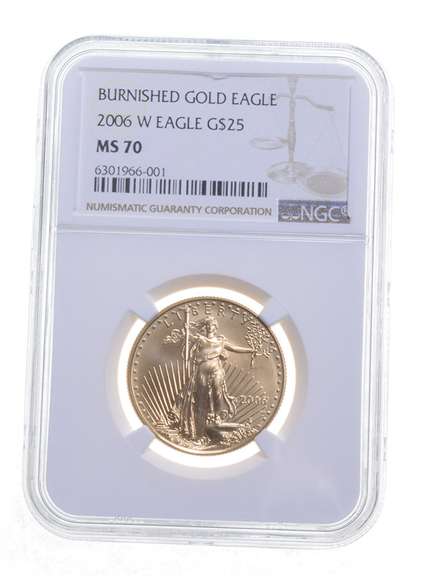 MS70 2006-W $25 Burnished American Gold Eagle - Graded NGC