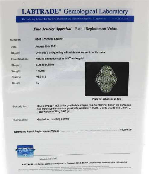 Antique Euro Cut Diamond Filagree Ring