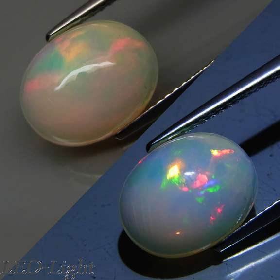 Block patterned 2.60ct frosty white Jelly Opal