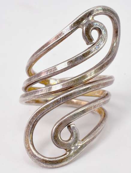Large Swirl Sterling Silver Ring