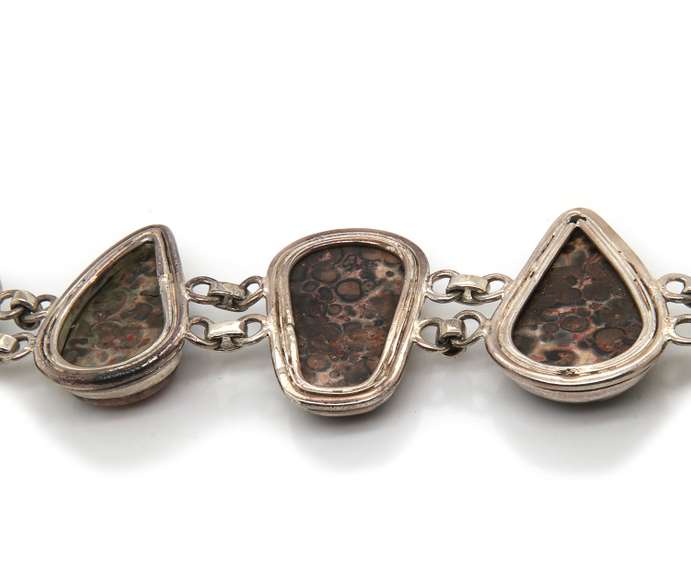 Fancy Agate Link Bracelet in Sterling