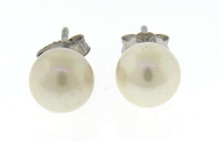 Sterling Silver 6-6.5mm Pearl Earrings