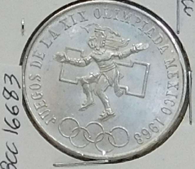 Mexico 25 Peso 1968 Olympics Silver 720 fine